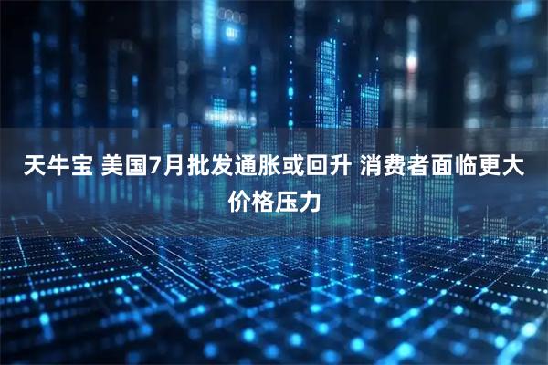 天牛宝 美国7月批发通胀或回升 消费者面临更大价格压力