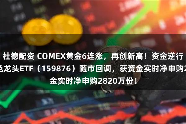 杜德配资 COMEX黄金6连涨，再创新高！资金逆行加仓，有色龙头ETF（159876）随市回调，获资金实时净申购2820万份！